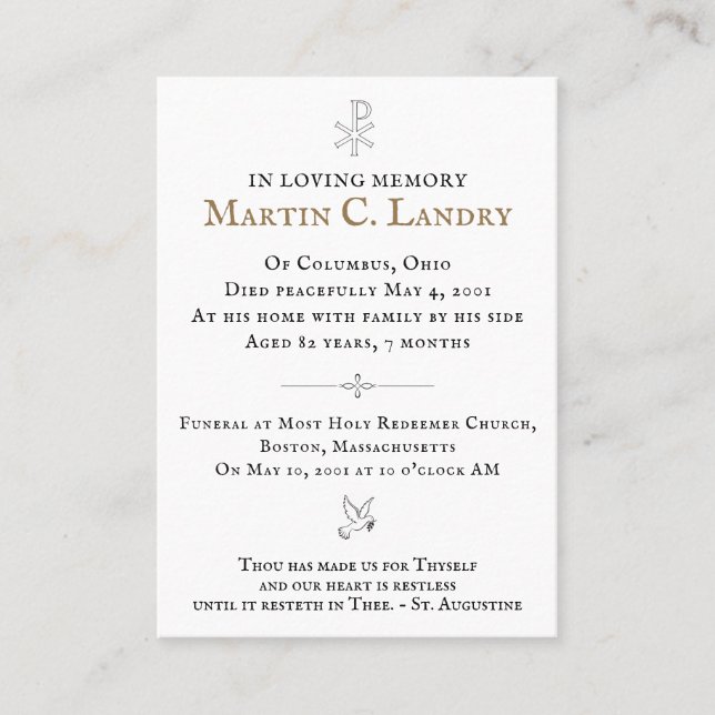 De Visita Tarjeta conmemorativa (Anverso)