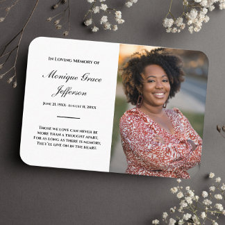 De Visita Tarjeta conmemorativa blanca con funeral fotográfi