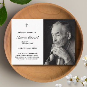 De Visita Tarjeta conmemorativa con foto funeral