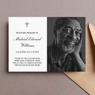 De Visita Tarjeta conmemorativa con foto funeral