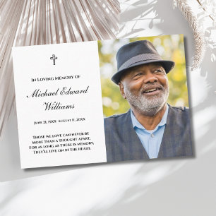 De Visita Tarjeta conmemorativa con foto funeral