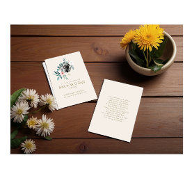 De Visita Tarjeta conmemorativa Crema floral