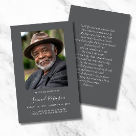 De Visita Tarjeta conmemorativa del funeral Gray Photo Sympa