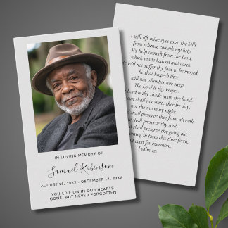 De Visita Tarjeta conmemorativa del funeral Gray Photo Sympa