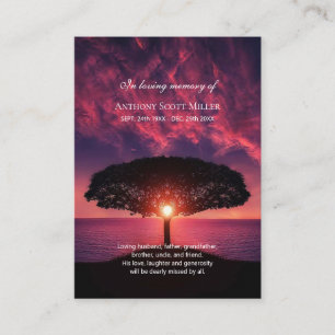 De Visita Tarjeta conmemorativa del tema del árbol del atard
