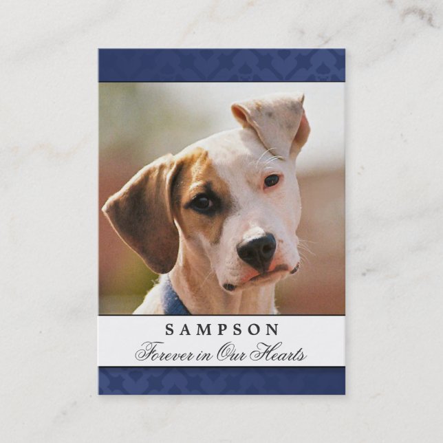 De Visita Tarjeta conmemorativa mascota Azul marino - Poema  (Anverso)