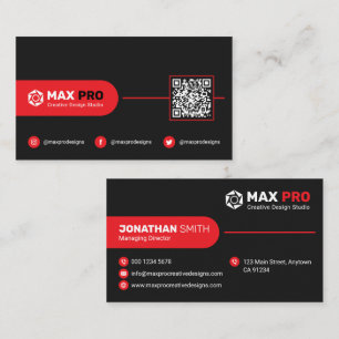 De Visita Tarjeta Corporativa Moderna Simple con Código QR N