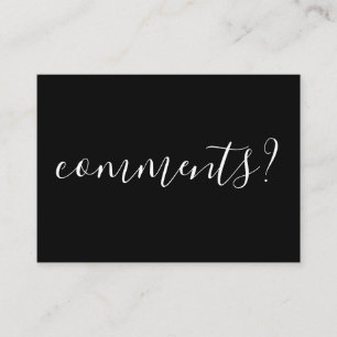 De Visita tarjeta del comentario