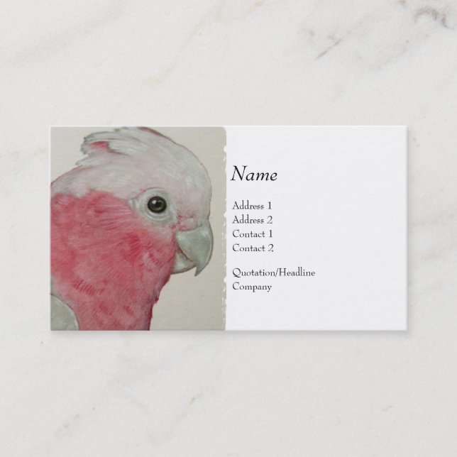 De Visita Tarjeta del perfil - Cockatoo (Anverso)
