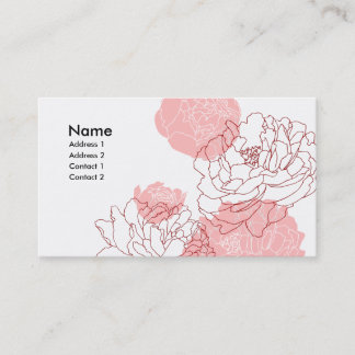 De Visita Tarjeta del perfil del adorno del Peony