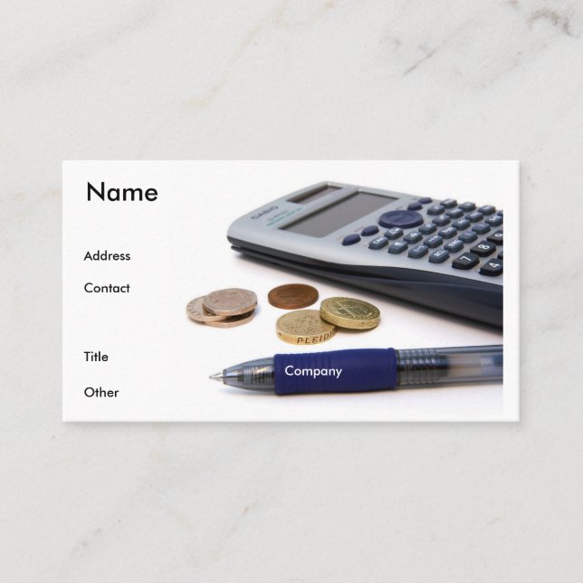 De Visita Tarjeta del perfil del contable (Anverso)