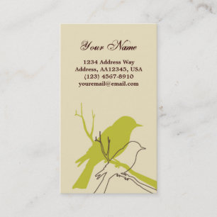 De Visita Tarjeta del perfil del pájaro (crema)