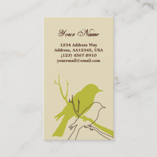 De Visita Tarjeta del perfil del pájaro (crema)