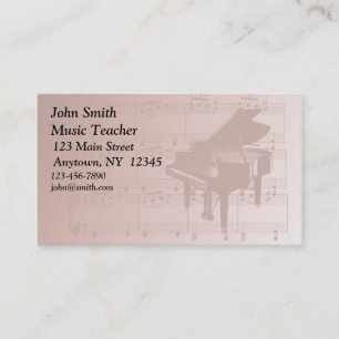 De Visita Tarjeta del perfil del piano