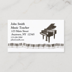 De Visita Tarjeta del perfil del piano