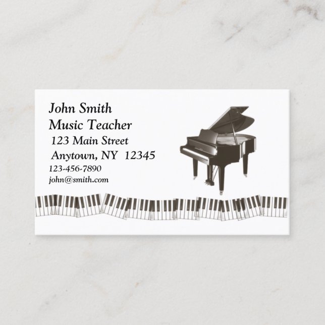 De Visita Tarjeta del perfil del piano (Anverso)
