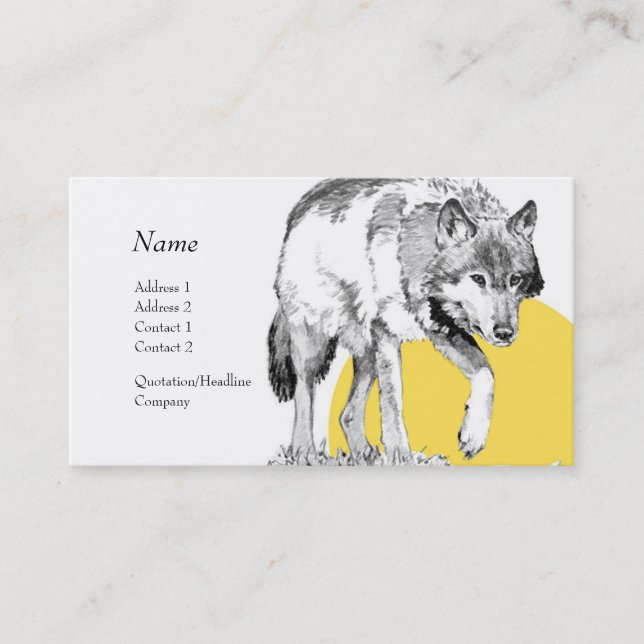 De Visita Tarjeta del perfil - lobo (Anverso)