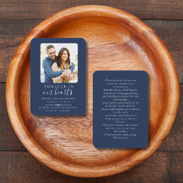 De Visita Tarjeta doble conmemorativa funeral foto Blue Pray