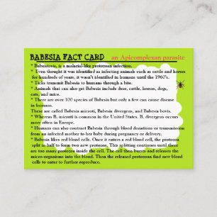 De Visita Tarjeta educativa sobre Babesia