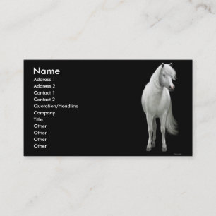 De Visita Tarjeta elegante del perfil del caballo blanco