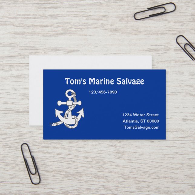 De Visita Tarjeta empresarial - Ancla marina (Anverso/Reverso In Situ)