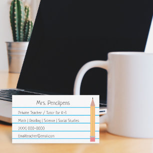 De Visita Tarjeta Flashcard personalizada del profesor priva