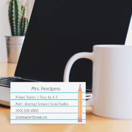 De Visita Tarjeta Flashcard personalizada del profesor priva