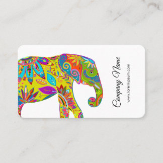 De Visita Tarjeta floral del elefante