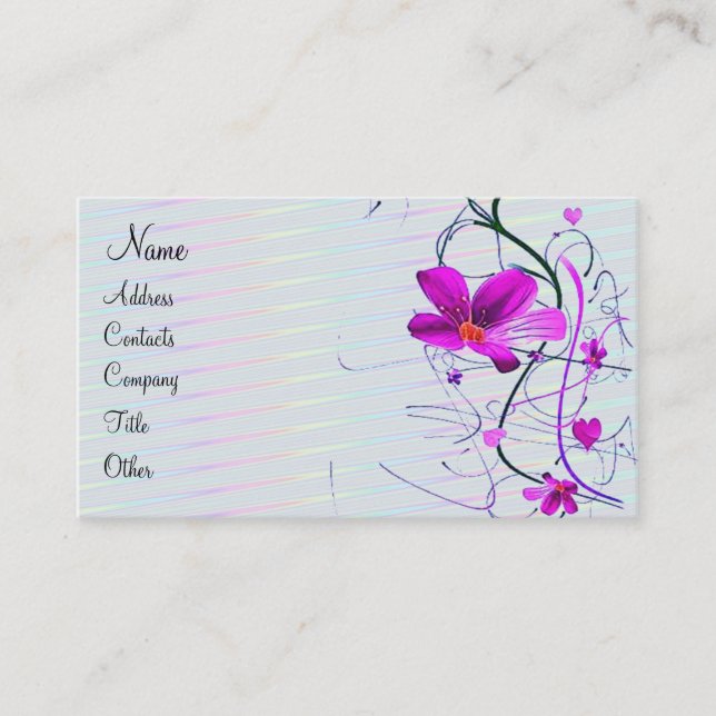 De Visita Tarjeta floral del perfil (Anverso)