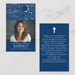 De Visita Tarjeta fotográfica Blue Celestial Funeral Memoria