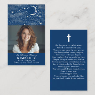 De Visita Tarjeta fotográfica Blue Celestial Funeral Memoria