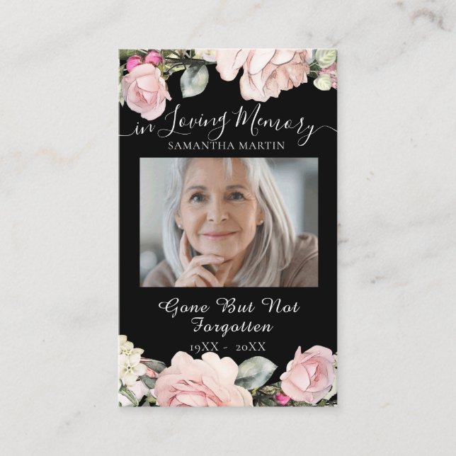 De Visita Tarjeta fotográfica Bouquet Funeral Memorial (Anverso)