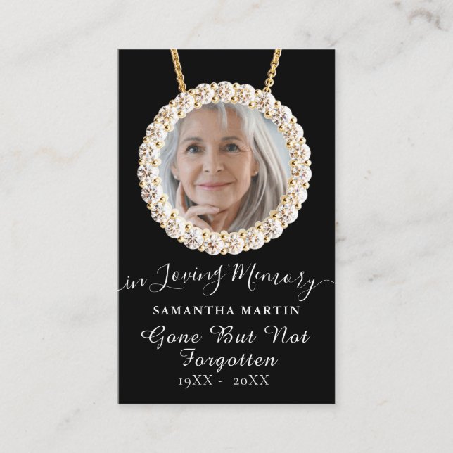 De Visita Tarjeta fotográfica Delicate Calligraphy Memorial (Anverso)