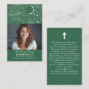De Visita Tarjeta fotográfica Green Celestial Funeral Memori