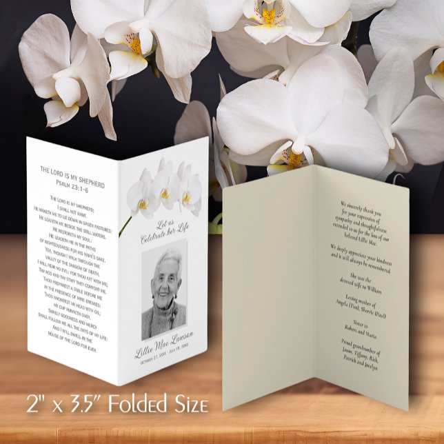 De Visita Tarjeta fotográfica simple conmemorativa del funer (Simple 2 x 3.75" folded funeral memorial prayer cards with a photo on the front. )