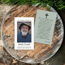 De Visita Tarjeta fotográfica simple conmemorativa del funer