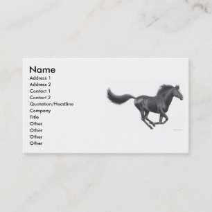 De Visita Tarjeta galopante del perfil del caballo