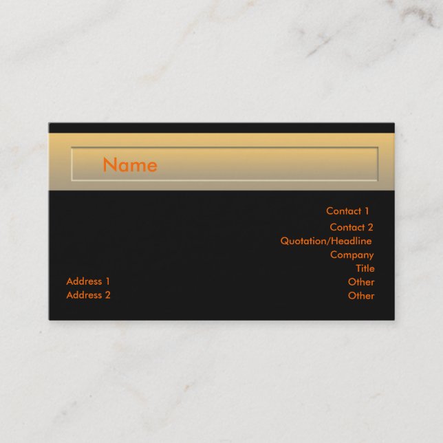 De Visita Tarjeta genérica (Anverso)