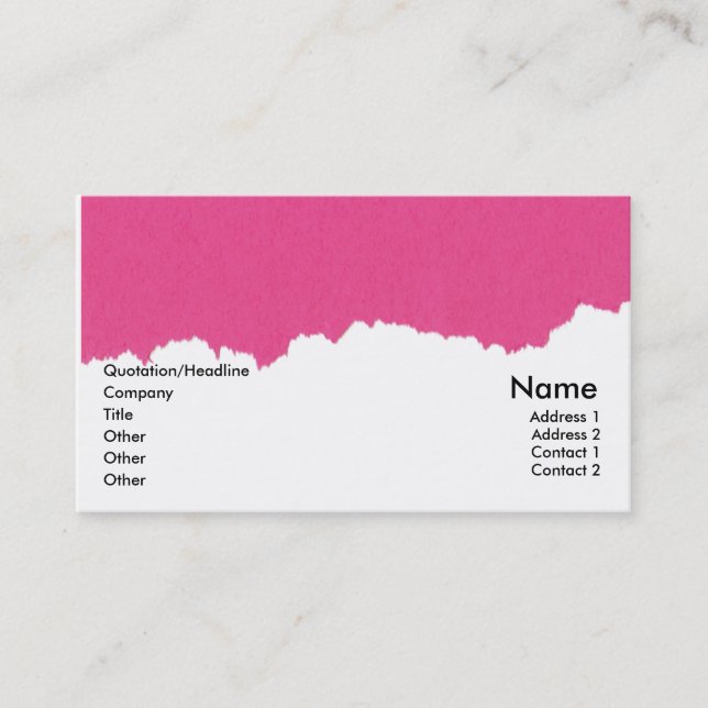 De Visita Tarjeta genérica (Anverso)