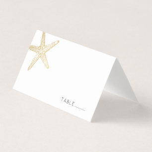 De Visita Tarjeta Gold Starfish Elegant Seashell Place
