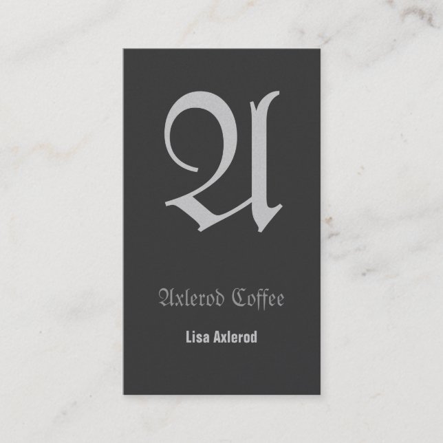 De Visita Tarjeta inicial Fraktur Grays (Anverso)