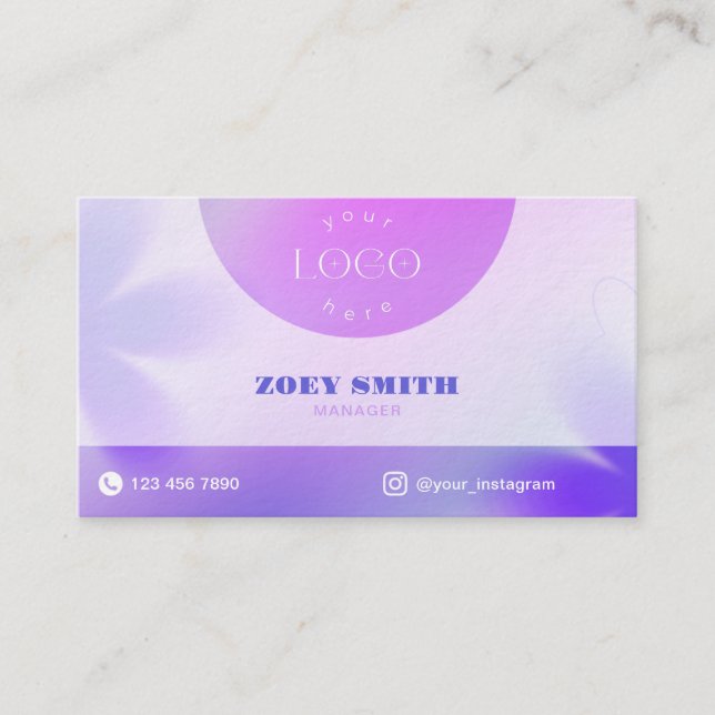 De Visita Tarjeta inteligente gradiente púrpura para técnico (Anverso)