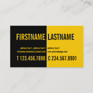 De Visita Tarjeta intrépida moderna del perfil del amarillo