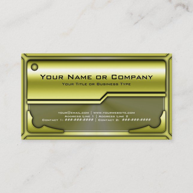 De Visita Tarjeta metálica Hi Tech Faux Versión 3 con logoti (Anverso)