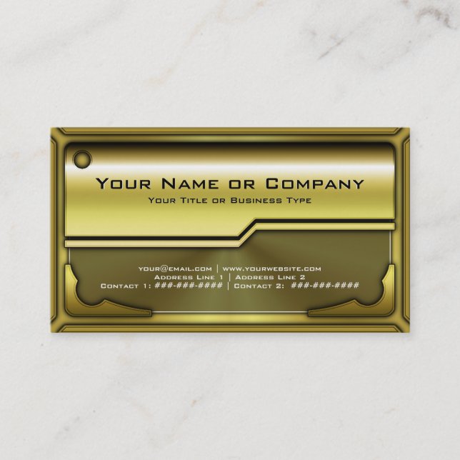 De Visita Tarjeta metálica Hi Tech Faux Versión 3 con logoti (Anverso)