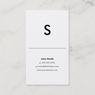 De Visita Tarjeta Modern Plain Initial Personal or Company