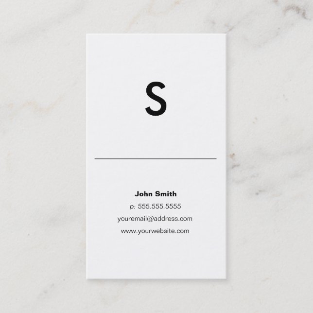 De Visita Tarjeta Modern Plain Initial Personal or Company (Anverso)