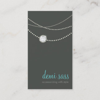 De Visita tarjeta moderna funky collar elegante gris aqua az