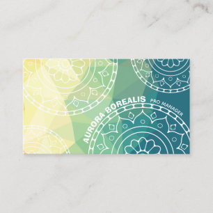 De Visita Tarjeta moderna geométrica amarillo verde Mandala