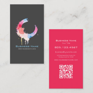 De Visita Tarjeta moderna personalizada gris oscuro y rosa c